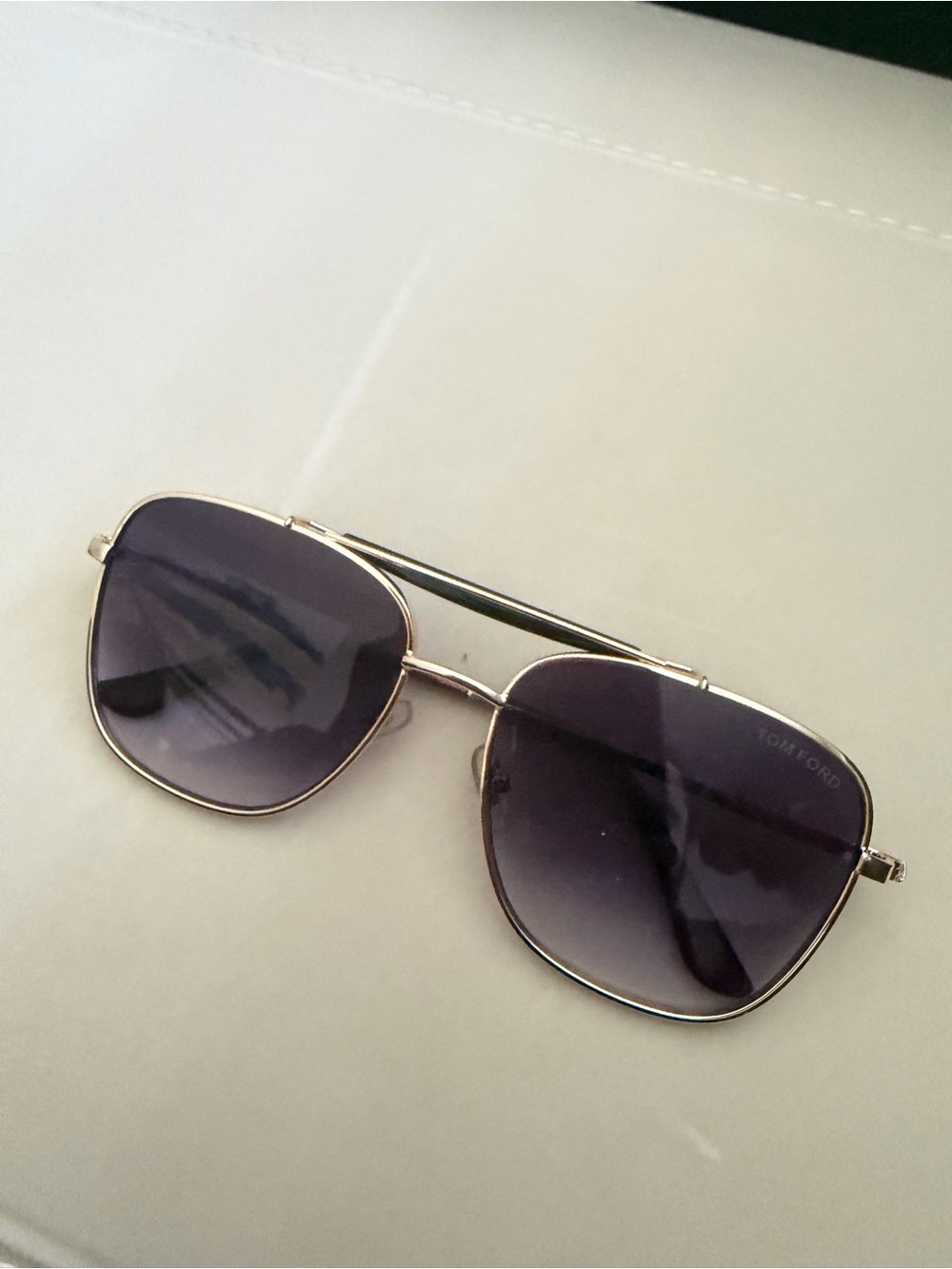 Tom Ford Gold Frame Sunglasses with Dark Gray Gradient Lenses